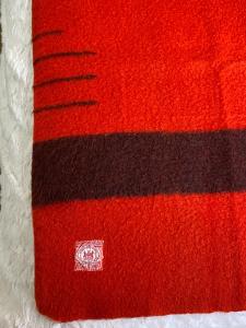 Vintage Hudson Bay Wool Blanket, Red/Black Stripes