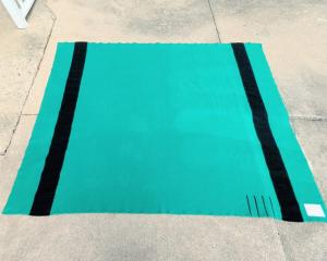 Hudson's Bay Green Wool Blanket Queen Size