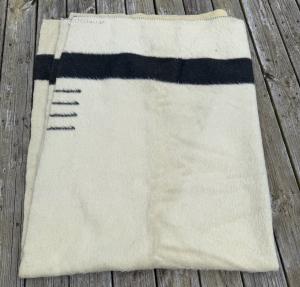 Hudson's Bay Vintage Wool Blanket with Black Stripe