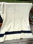 Hudson's Bay Vintage Wool Blanket with Black Stripe