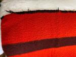 Vintage Hudson Bay Wool Blanket, Red/Black Stripes