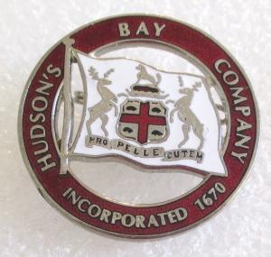 Hudson's Bay Vintage Large Advertising Pin Badge