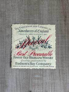 1930s Hudson's Bay Blended Scotch Whiskey Label
