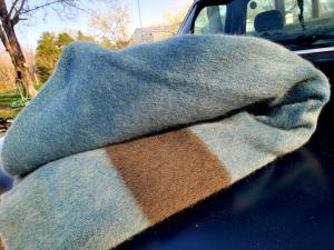 1920 Hudson's Bay Empire Blue Wool Blanket