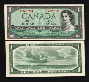 1954 Canadian One Dollar Banknote - Young Queen