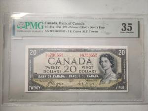 1954 Devil's Face $20 Canada Bank Note