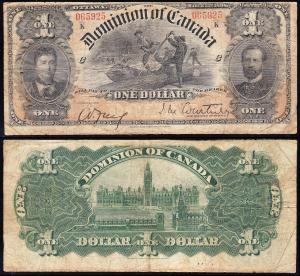 Scarce 1898 Dominion of Canada $1 Banknote