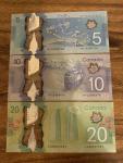 Vintage Canadian Banknotes Set - 35 Dollars Total