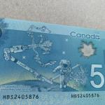 Canadian 5 Dollar Astronaut Currency Banknote