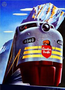 Canadian Pacific Railroad Vintage Metal Sign 9" x 12