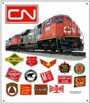 Canadian National Railroad Train Sign - 12"x10