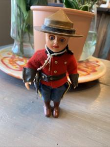 Vintage Canadian Mountie Figurine with Hat 1960s