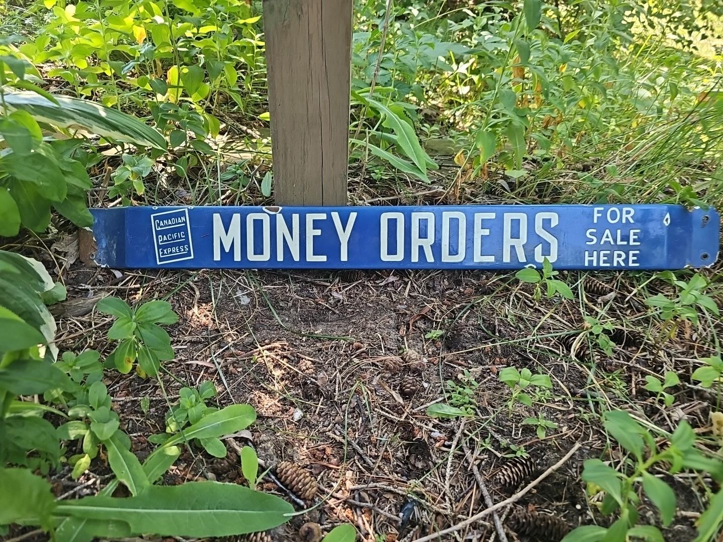 Vintage Canadian Pacific Express Money Order Sign