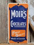 Vintage Moir's Chocolates Porcelain Sign for Collectors