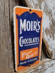 Vintage Moir's Chocolates Porcelain Sign for Collectors