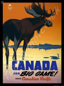 Canadian Pacific Railroad Big Game Metal Sign