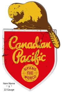 Canadian Pacific Railroad Vintage Metal Sign 15x23.2