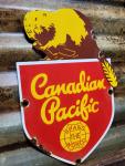 Vintage Canadian Pacific Railway Porcelain Sign