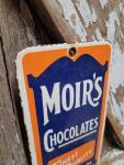 Vintage Moir's Chocolates Porcelain Sign for Collectors
