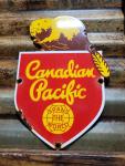 Vintage Canadian Pacific Railway Porcelain Sign