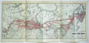 1919 Canadian National Railway Antique Map