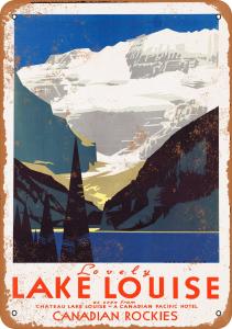 Lake Louise Vintage Metal Sign from Canadian Rockies