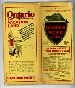 Rare 1928 Canadian Pacific Railway Timetable Booklet