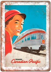 1956 Canadian Pacific Railroad Retro Metal Sign