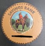 Canadian Mountie Vintage Leather Glass Coin Bank