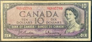 1954 Canada $10 Vintage Banknote Gift