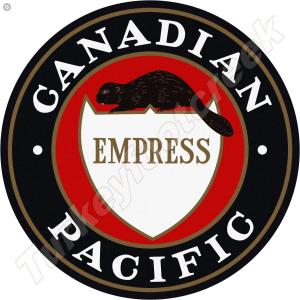 Canadian Pacific Empress Round Metal Sign 11.75