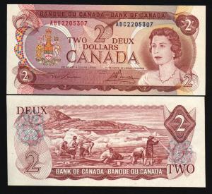 1974 Canadian Two Dollar Note - Queen Signature