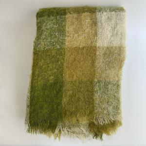Hudson's Bay Vintage Mohair Blanket Green Plaid
