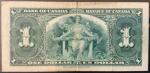 1937 Canadian One Dollar Paper Money Note