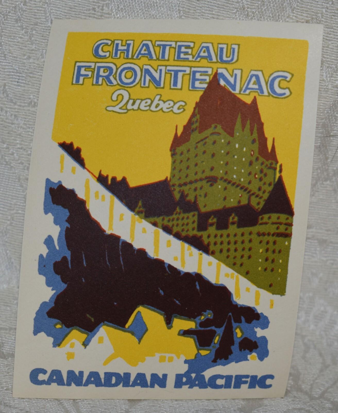 Canadian Pacific Railway Chateau Frontenac Luggage Tag