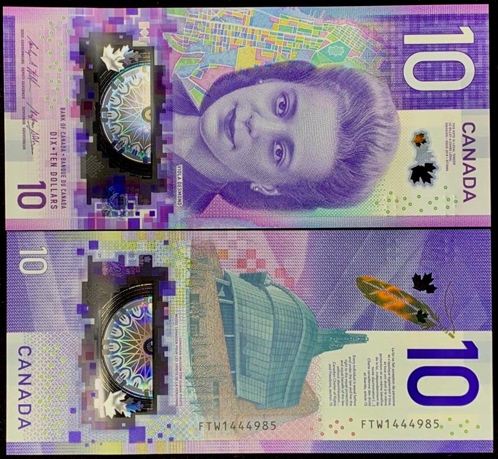 2018 Canadian $10 Polymer Bill - Wilkins/Macklem