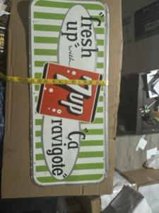 Vintage 60's 7Up Canadian Soda Pop Metal Sign