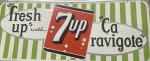 Vintage 60's 7Up Canadian Soda Pop Metal Sign