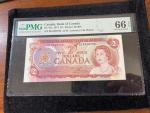 1974 Canada $2 Banknote PMG 66EPQ Collectible