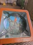 Montreal Vintage Glass Ashtray with Leather Base