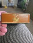 Montreal Vintage Glass Ashtray with Leather Base