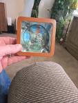 Montreal Vintage Glass Ashtray with Leather Base