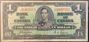 1937 Canadian One Dollar Banknote – Vintage Treasure