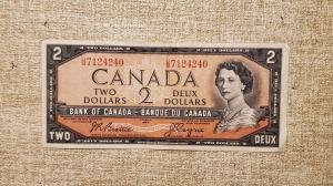 1954 Canadian Two Dollar Bill Collectible