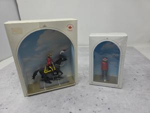 Set of 2 Pewter RCMP Mountie Figurines