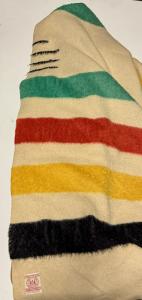 Vintage Hudson Bay Red Label Wool Blanket, 1930s