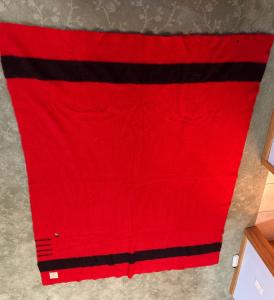Hudson's Bay Vintage Red Wool Blanket 84x66