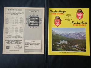 Canadian Pacific & National Railroad Timetable Brochures