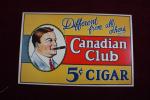 Vintage Canadian Club Cigar Litho Sign & Fan Pull