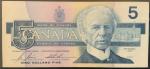 1986 Canada Five Dollar Vintage Banknote